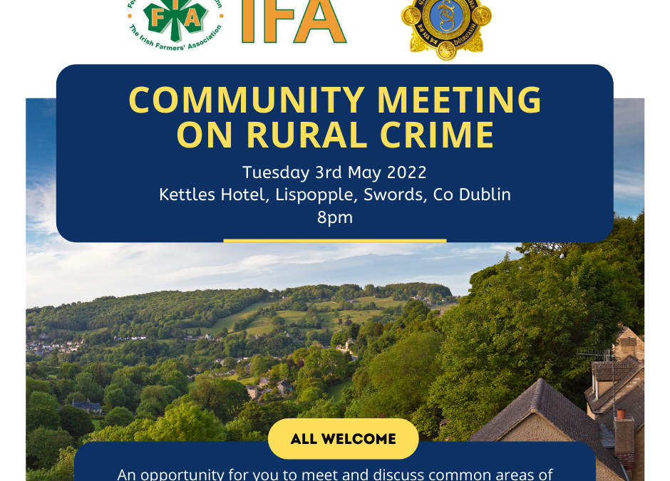 IFA TO HOST COMMUNITY MEETING ON RURAL CRIME MATTERS