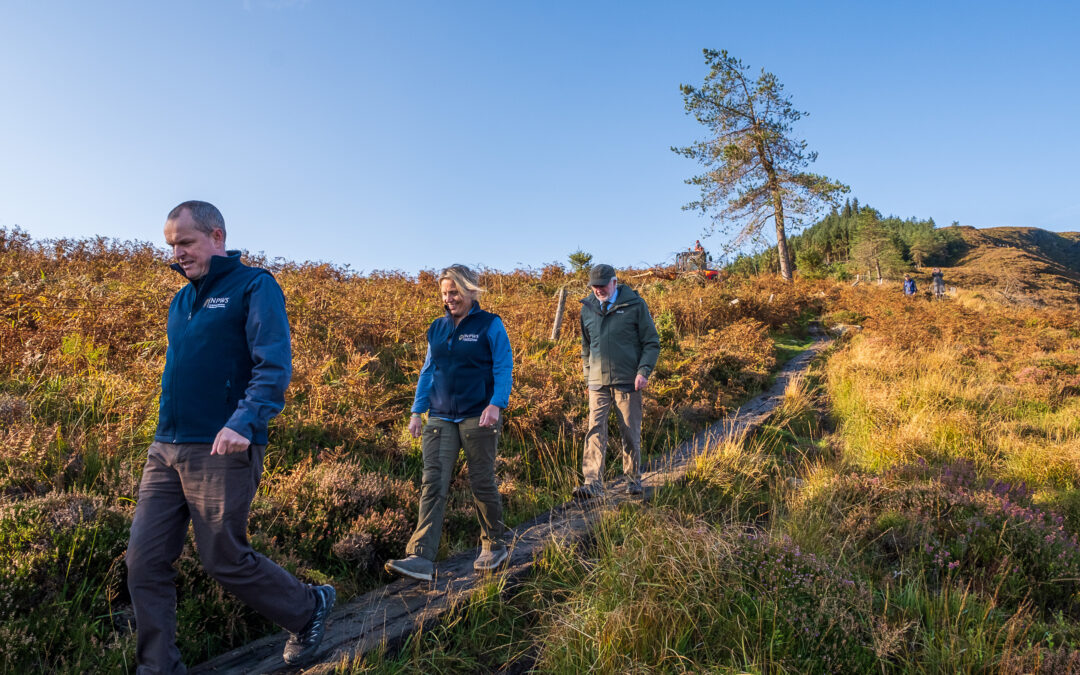 Caption: Minister Malcolm Noonan with Damian Clarke and Ann Fitzpatrick of the NPWS, at the Consultation launch in Wicklow Mountains National Park